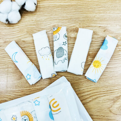 Set 5 Khăn Tắm Cho Bé Sợi Tre 30x30 Thiện Phú Thấm Hút Tốt